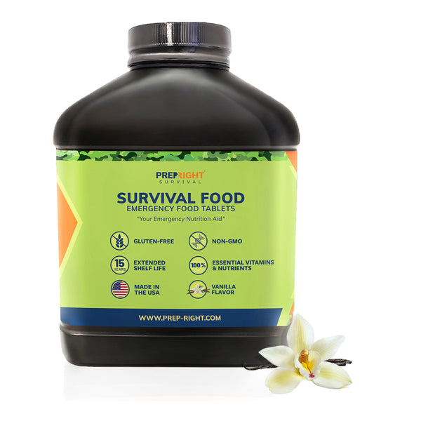 Prep-Right® Survival Emergency Food - Emergency Preparedness Food Tablets, Outdoors Gifts, Camping and Hiking Food Supply for Outdoor Activities, 15 Year Shelf Life, 180 Count