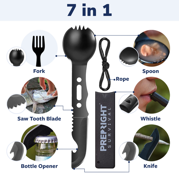 7 in 1 Prep-Right Survival Multipurpose Spork