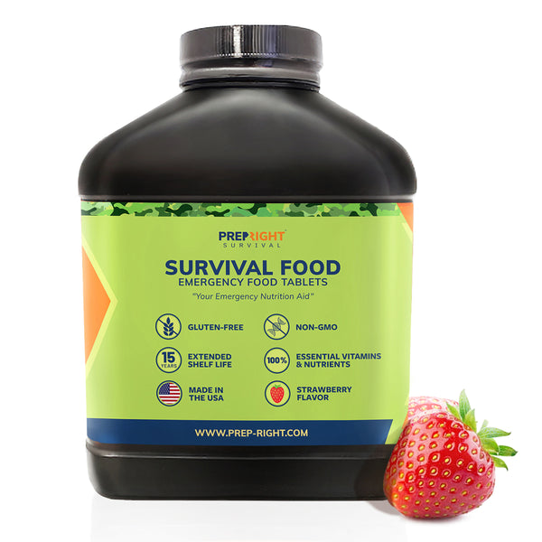 Prep-Right® Survival Emergency Food - Emergency Preparedness Food Tablets, Outdoors Gifts, Camping and Hiking Food Supply for Outdoor Activities, 15 Year Shelf Life, 180 Count